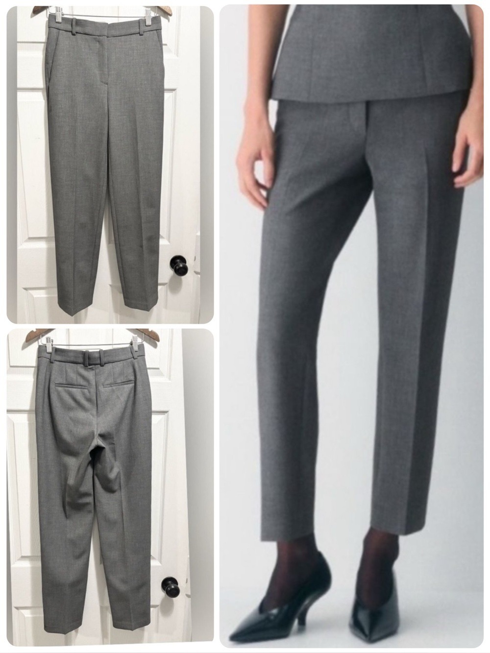 Aritzia Babaton Command Pants Mid Rise Straight Leg Trousers Grey Size 4